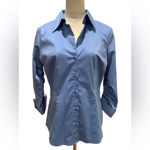 New York & Company Blue Button-Down Shirt Size M